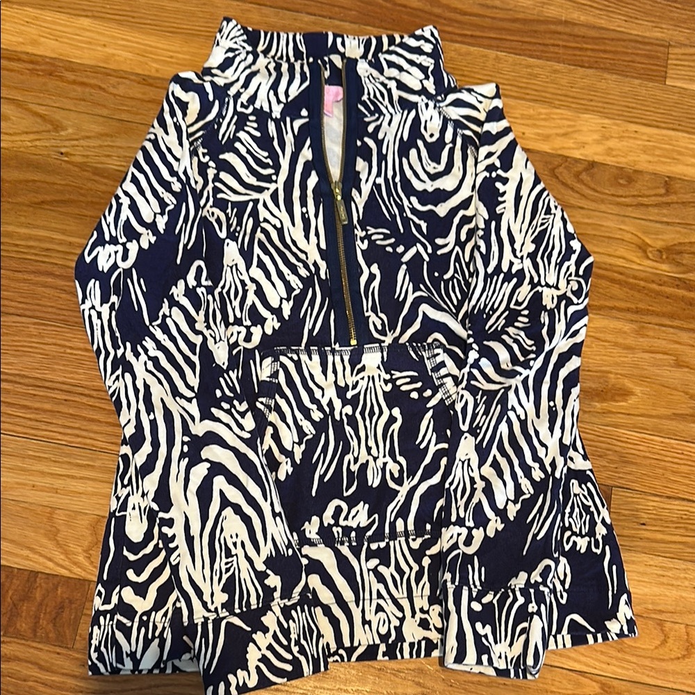 Navy and White Lilly Pulitzer Quarter Zip